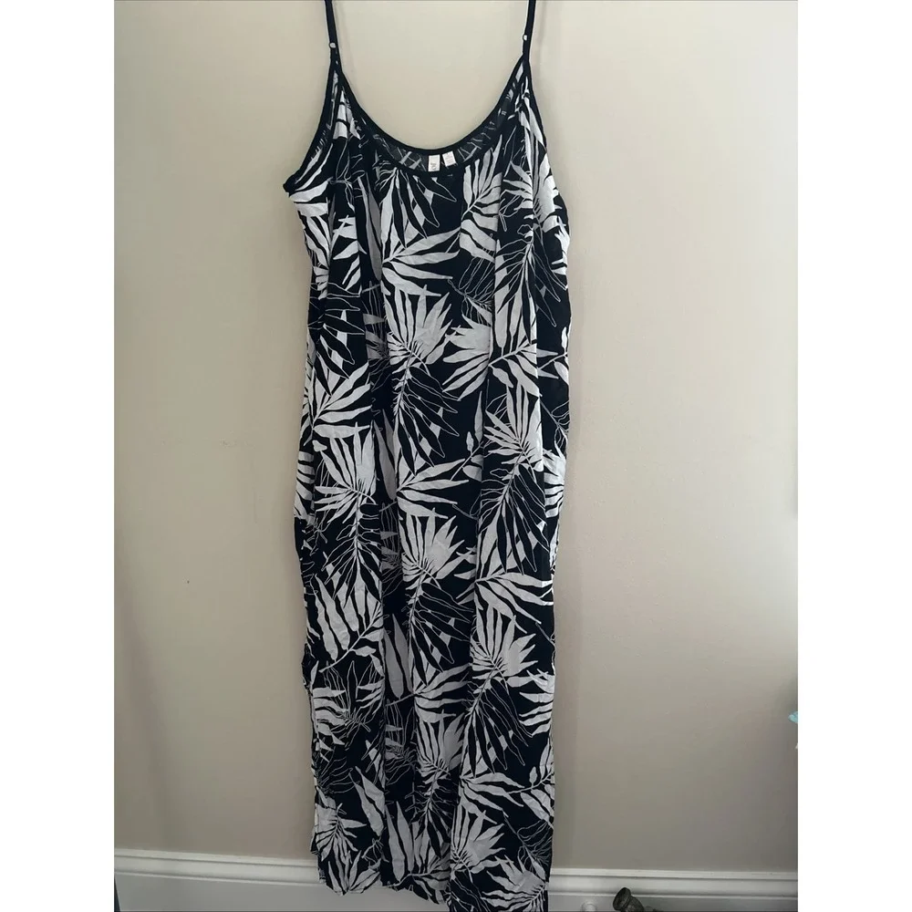 Joyspun 3X Black White Floral‎ Sundress Swim Coverup Vintage